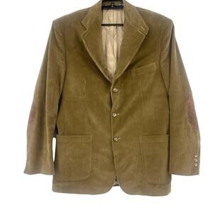 Vintage 90s Stafford Corduroy Blazer 42L Professor Elbow Patch Academia Heritage